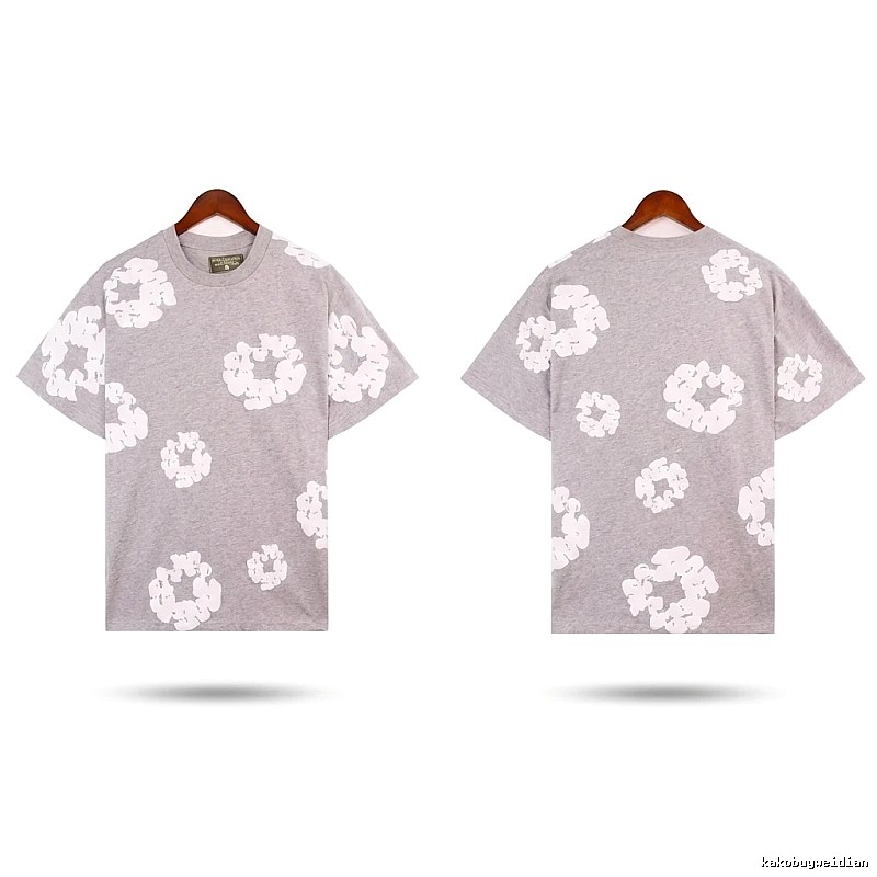 DENIM TEARS Printed Casual Grey T-shirt