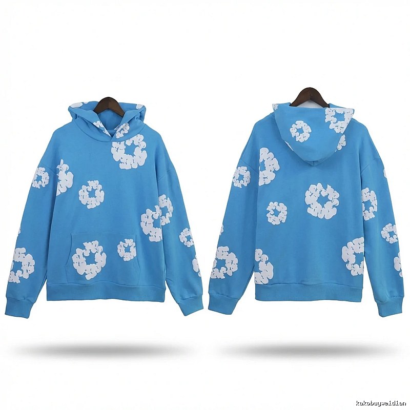 DENIM TEARS Printed Casual Style Blue Sweatshirt