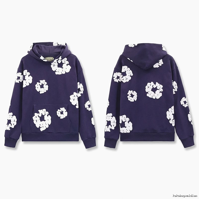 DENIM TEARS Printed Vintage Navy Blue Sweatshirt