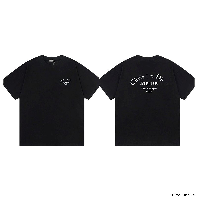 Dior Atelier Minimalist Style Black Short-sleeve T-shirt