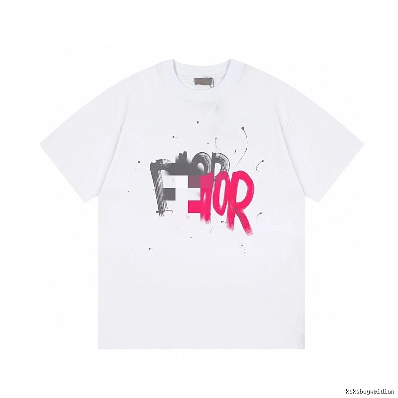Dior Graffiti Collection Street Style White Short-sleeve T-shirt