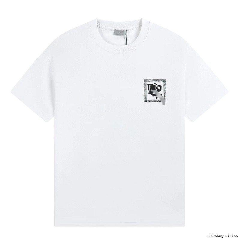 Dior Graffiti Print Minimalist Style White Short-sleeve T-shirt