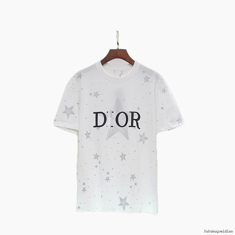 Dior Star Print Cool & Trendy Style White T-Shirt
