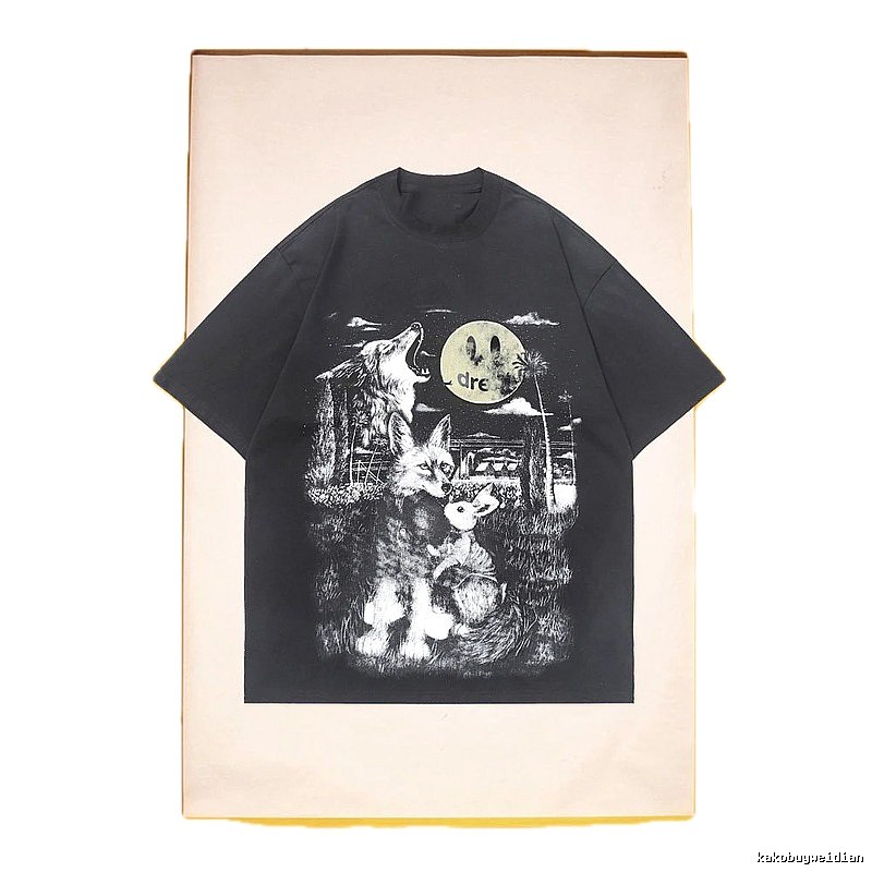 DREW Animal Print Street Style Black T-Shirt