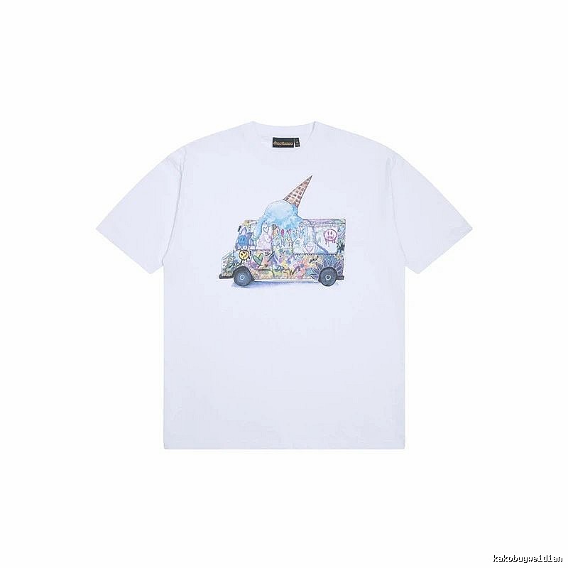 DREW Graffiti Ice Cream Truck Street Style White T-shirt