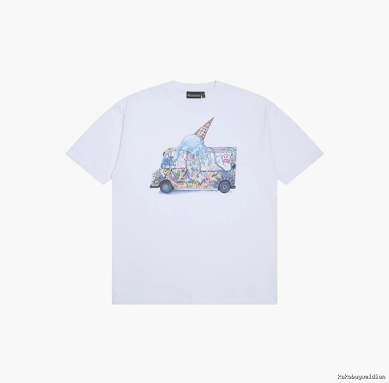 DREW Graffiti Style Ice Cream Truck White Short Sleeve T-shirt