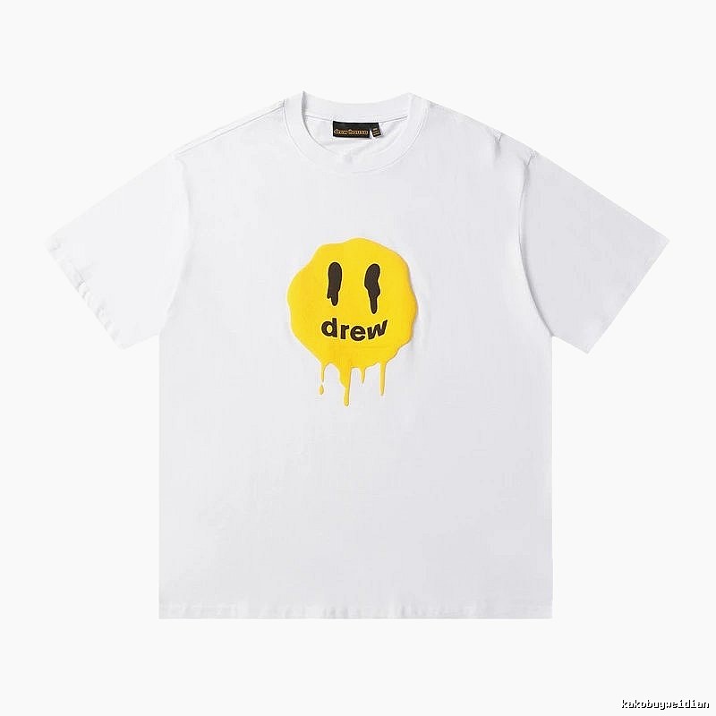 DREW Melted Smiley Streetwear White Short Sleeve T-shirt