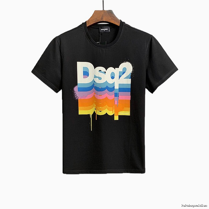 DSQ2 Color Gradient Street Style Black T-Shirt