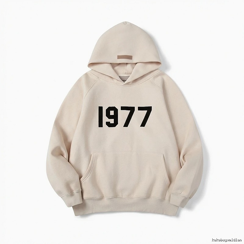 ESSENTIALS 1977 Series Minimalist Style Beige Hoodie