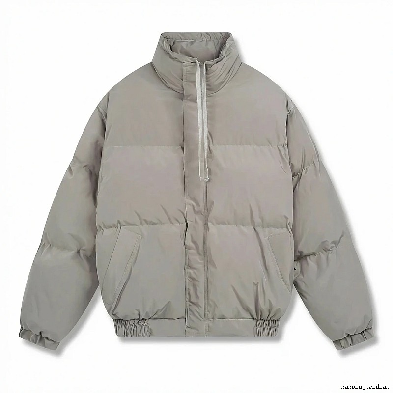 ESSENTIALS cotton-padded coat, simple style, gray