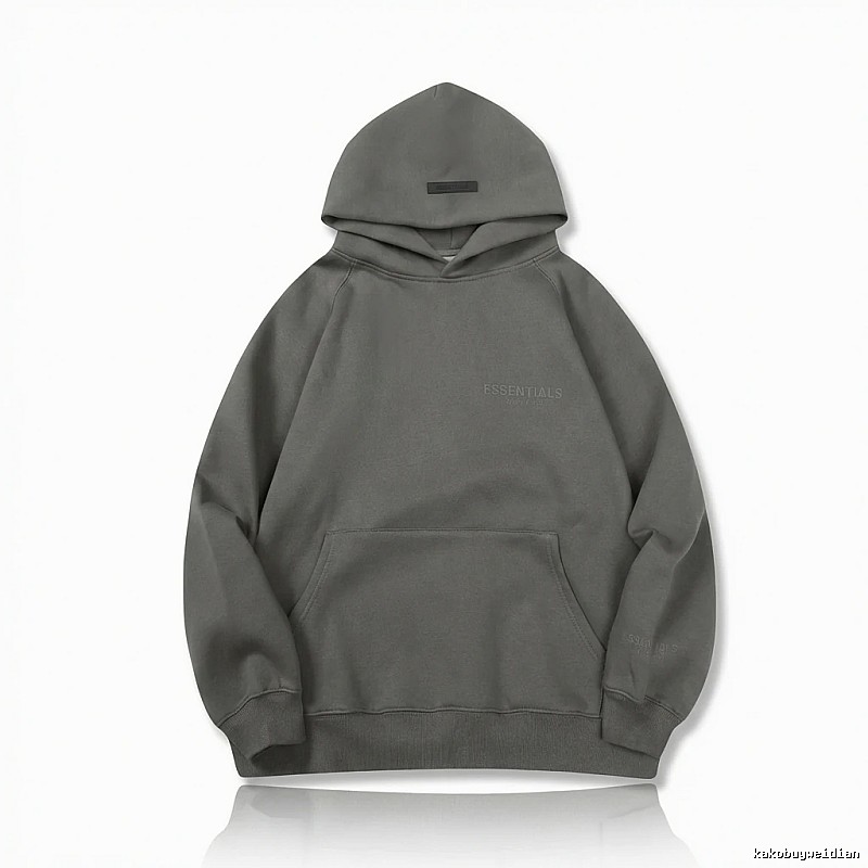 ESSENTIALS minimalist style grey hoodie