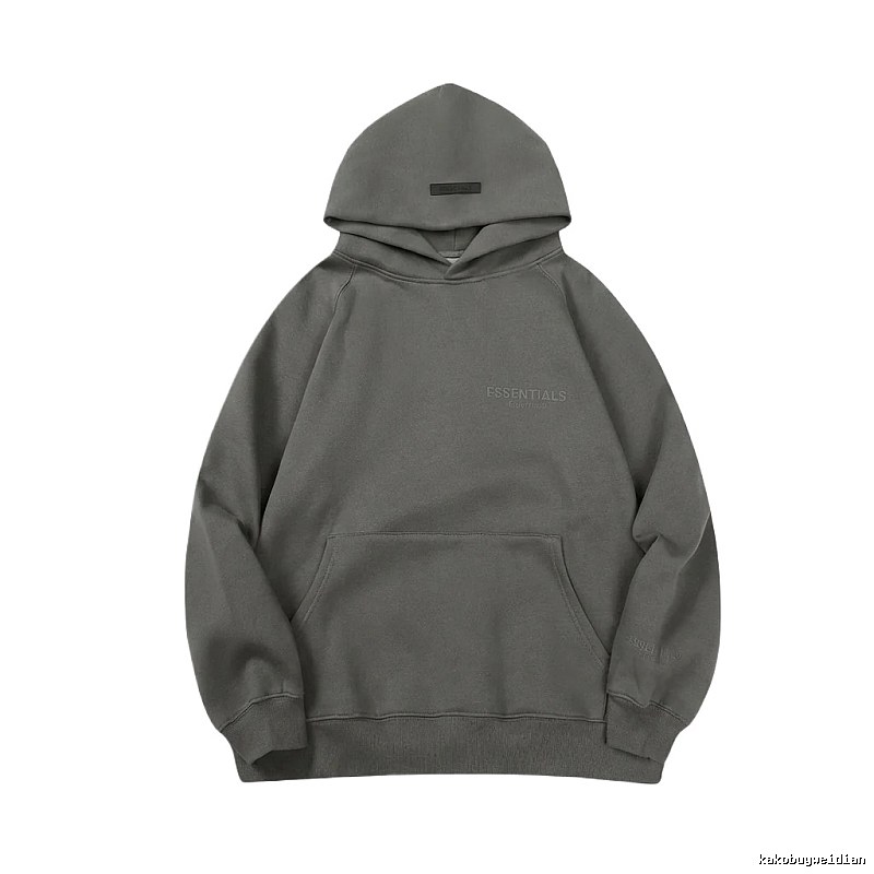 ESSENTIALS minimalist style grey hoodie