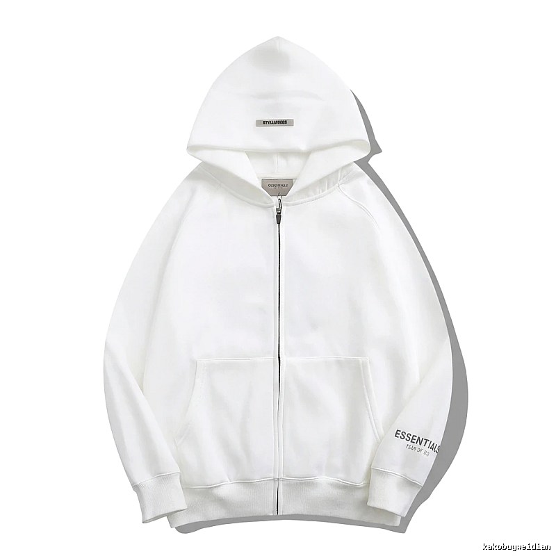 ESSENTIALS minimalist style white hoodie