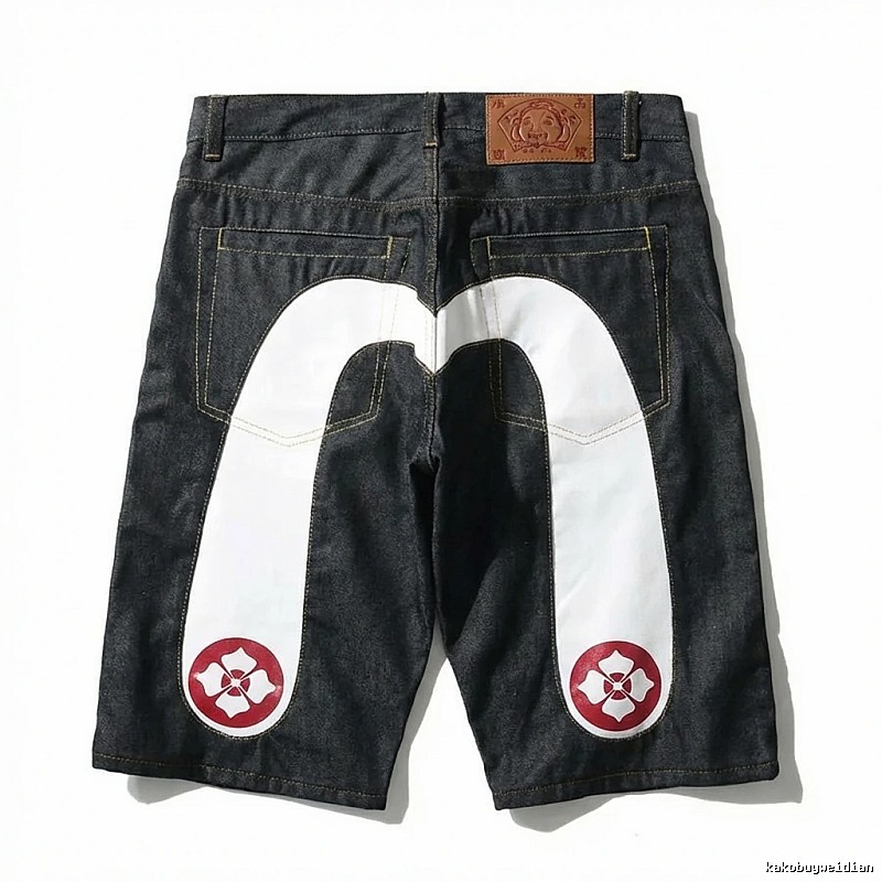 EVISU Classic Trendy Black Shorts