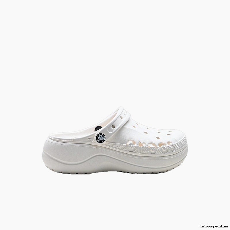 Fashionable white Crocs clogs