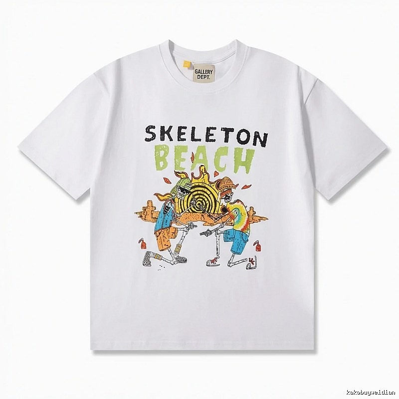 Gallery Dept Skull Beach Print White T-shirt