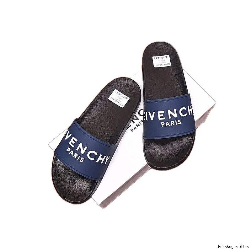 Givenchy Casual Letter Print Navy Blue Slides