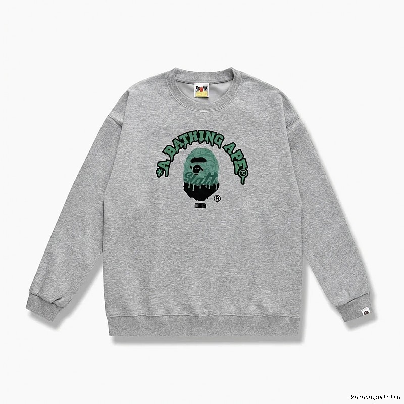 Grey hoodie with Bape Ape Head logo