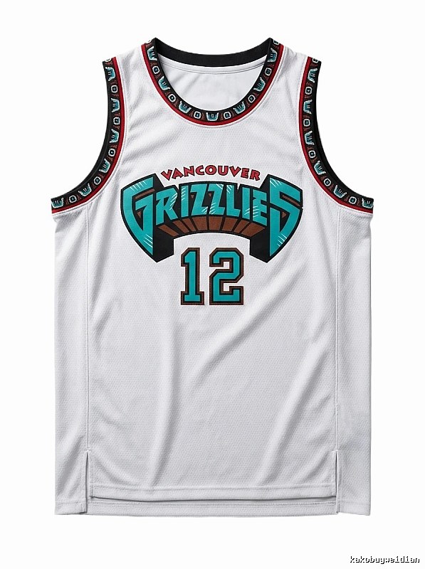 Grizzlies No. 12 white basketball jersey