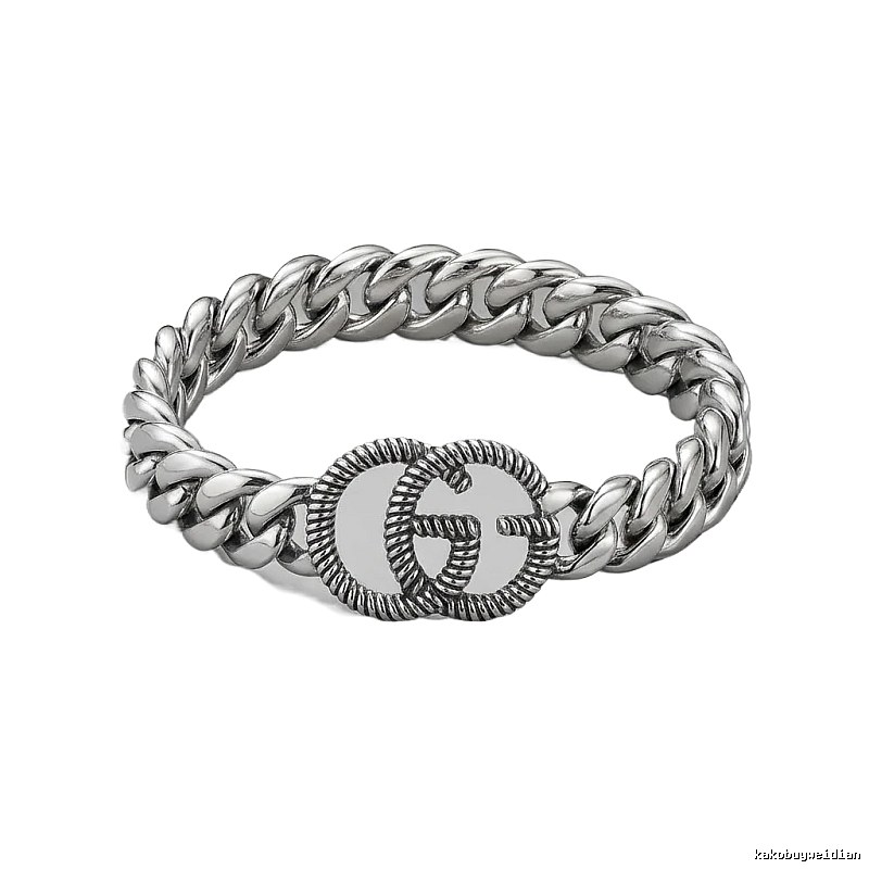 Gucci Double G Retro Style Silver Bracelet