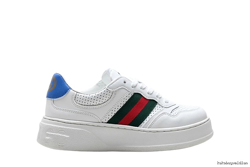 Gucci retro-style white and blue sports shoes