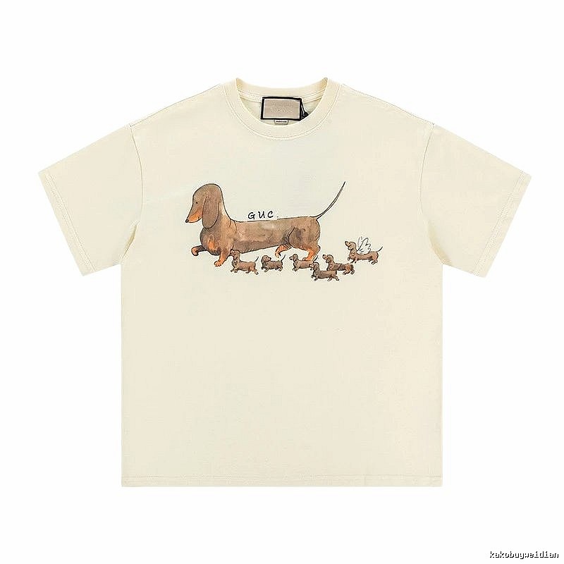Gucci Sausage Print Casual Off-white T-shirt