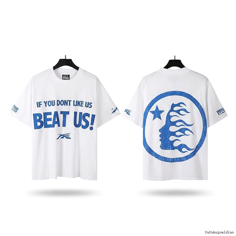 Hellstar Blue and White Street Style T-shirt