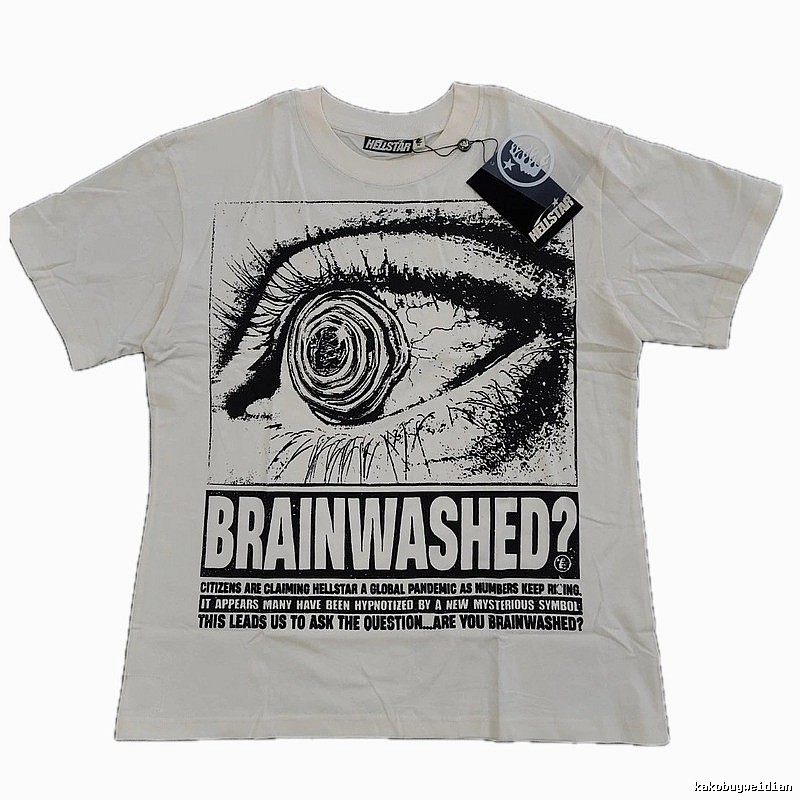 Hellstar Eye Print Street Style White T-Shirt