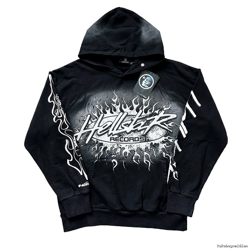 Hellstar Records Flame Wind Black Hoodie