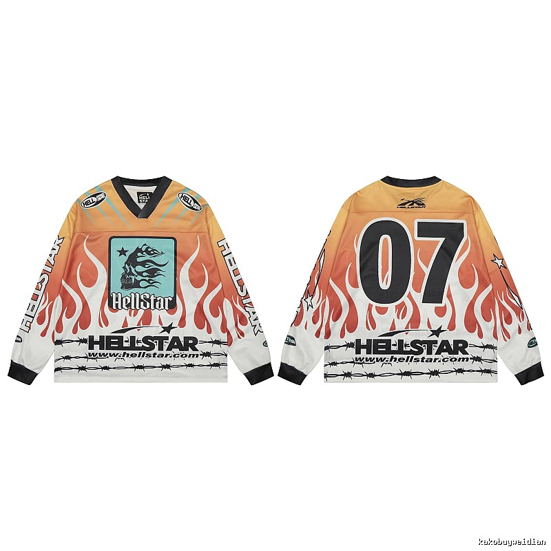 Hellstar Retro Flame Motorcycle Long Sleeve Jersey