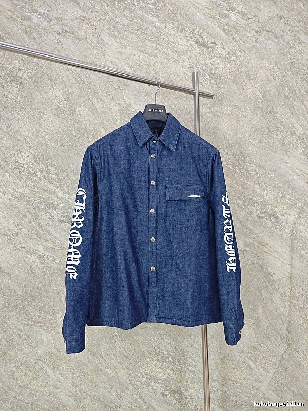 Indigo Blue Chrome Hearts Denim Overshirt - Resort Edit