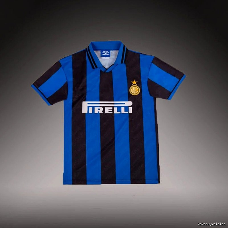 Inter Milan Lightweight Brehme #3 soccer jersey Blue Black Striped for Trend Styling