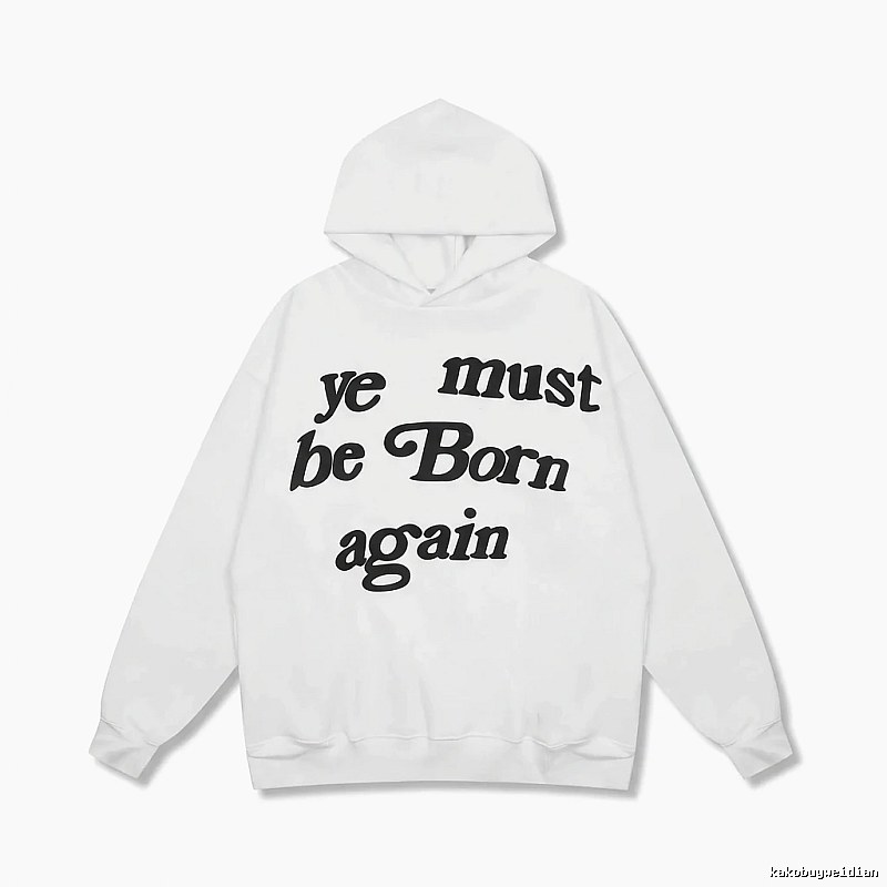 Kanye's religious-style white hoodie.