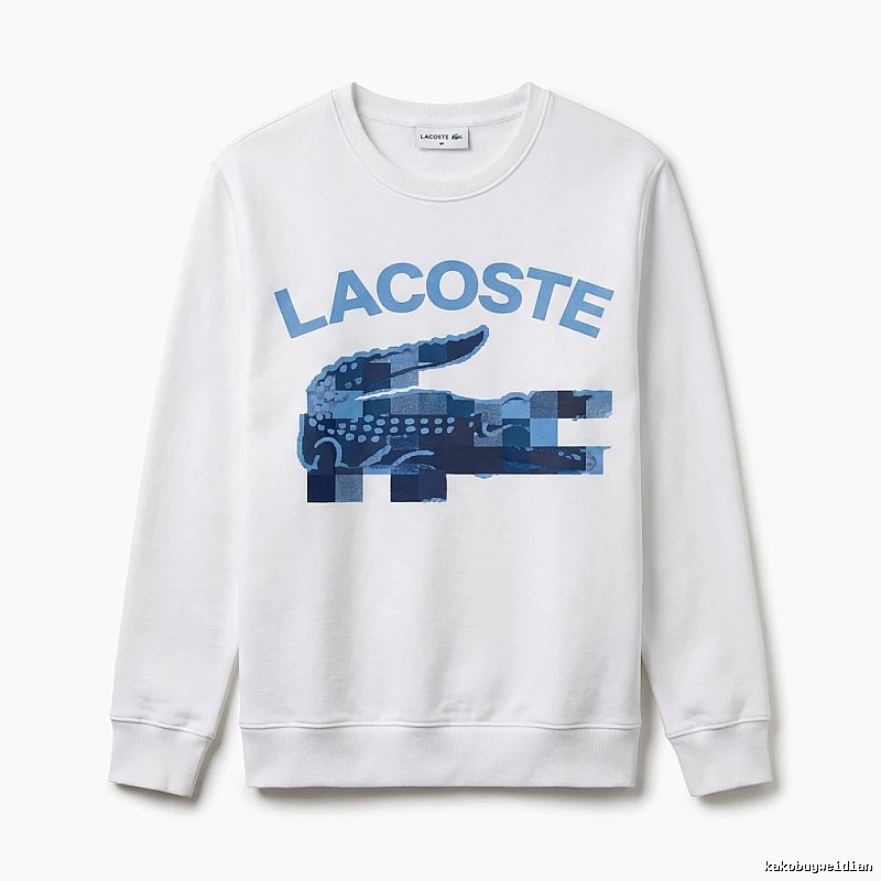 Lacoste Blue and White Contrast Fashion Sweatshirt