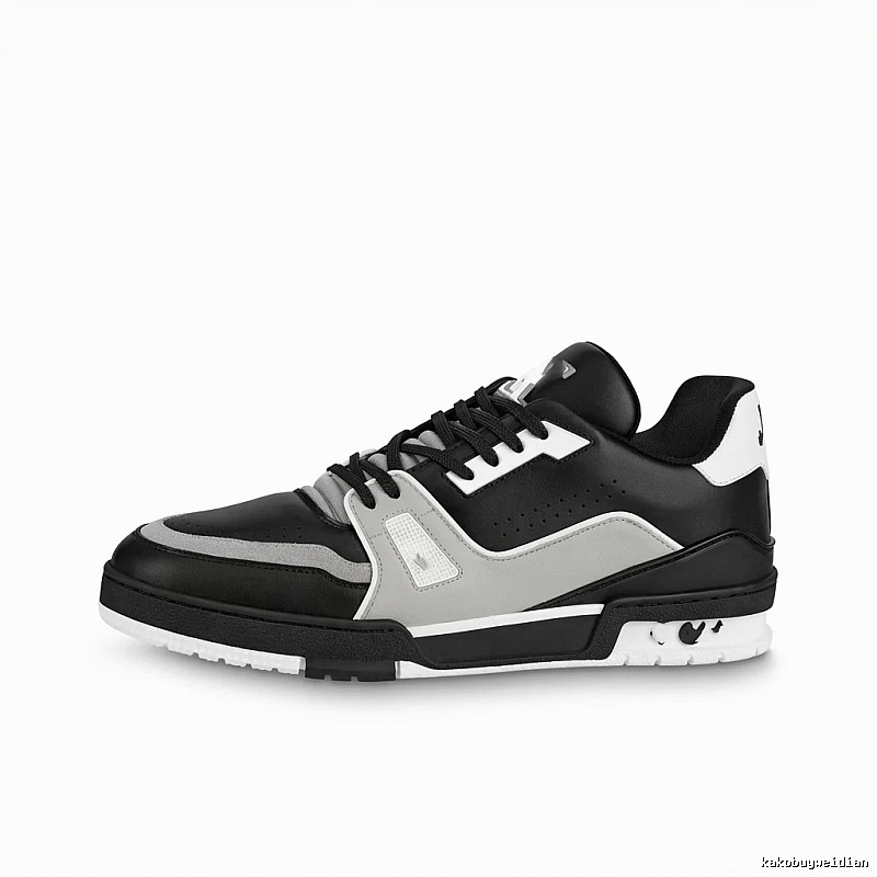 Louis Vuitton black, white and grey sporty style sneakers