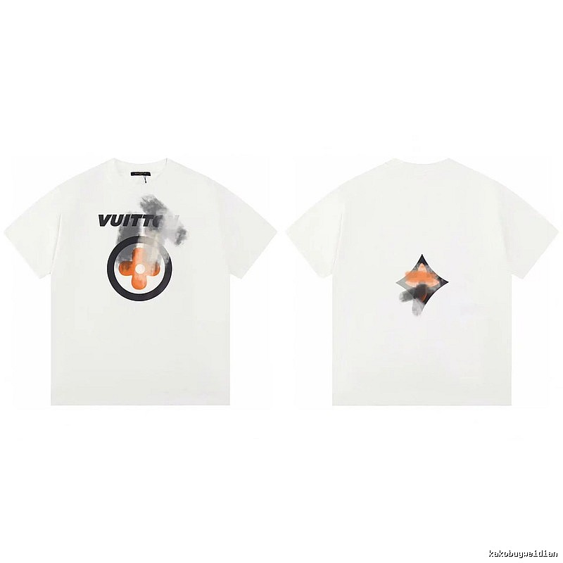 Louis Vuitton Blurred Monogram Trendy & Cool White T-Shirt