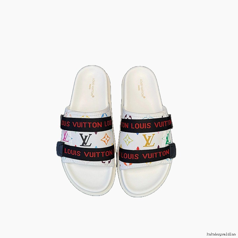 Louis Vuitton Classic Monogram Trendy Cool White Slippers