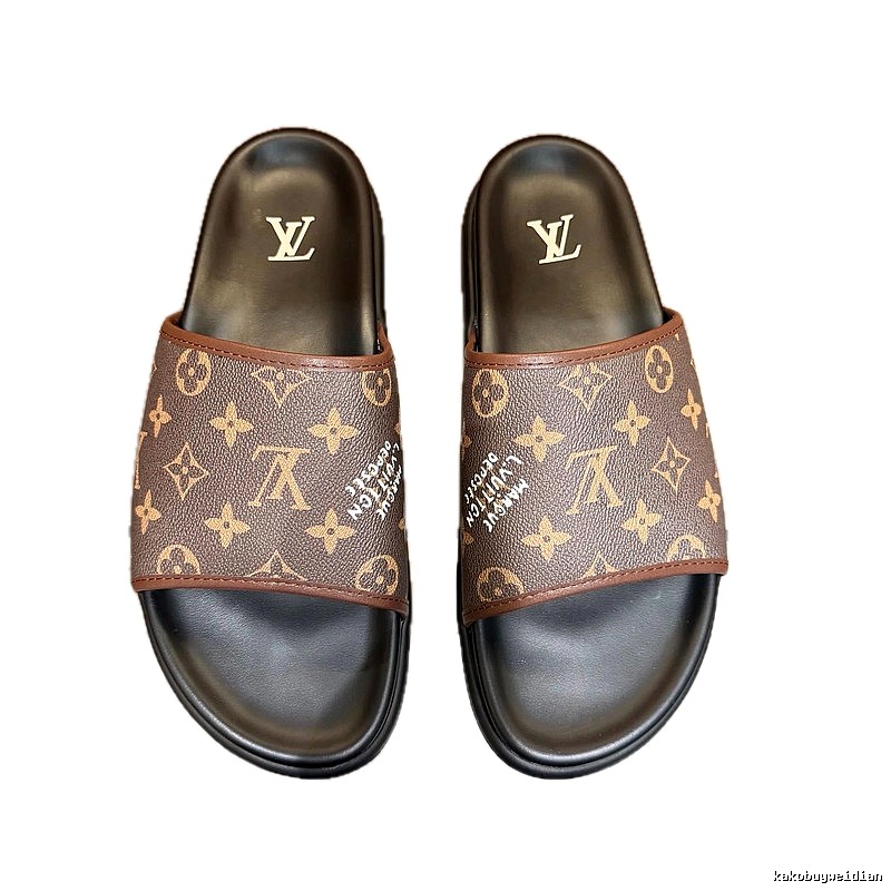 Louis Vuitton Classic Monogram Vintage-style Brown Slide Sandals
