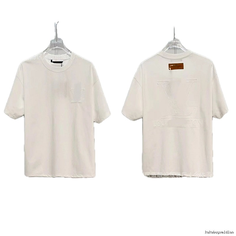 Louis Vuitton Embossed Minimalist Style White Short-sleeve T-shirt