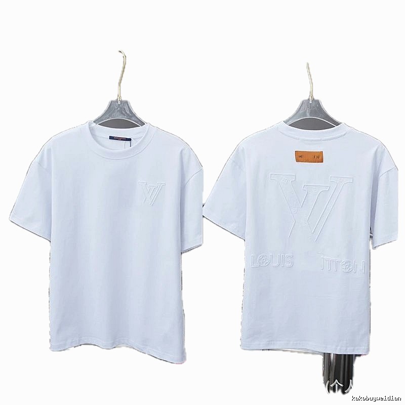 Louis Vuitton Embossed Minimalist Style White T-Shirt
