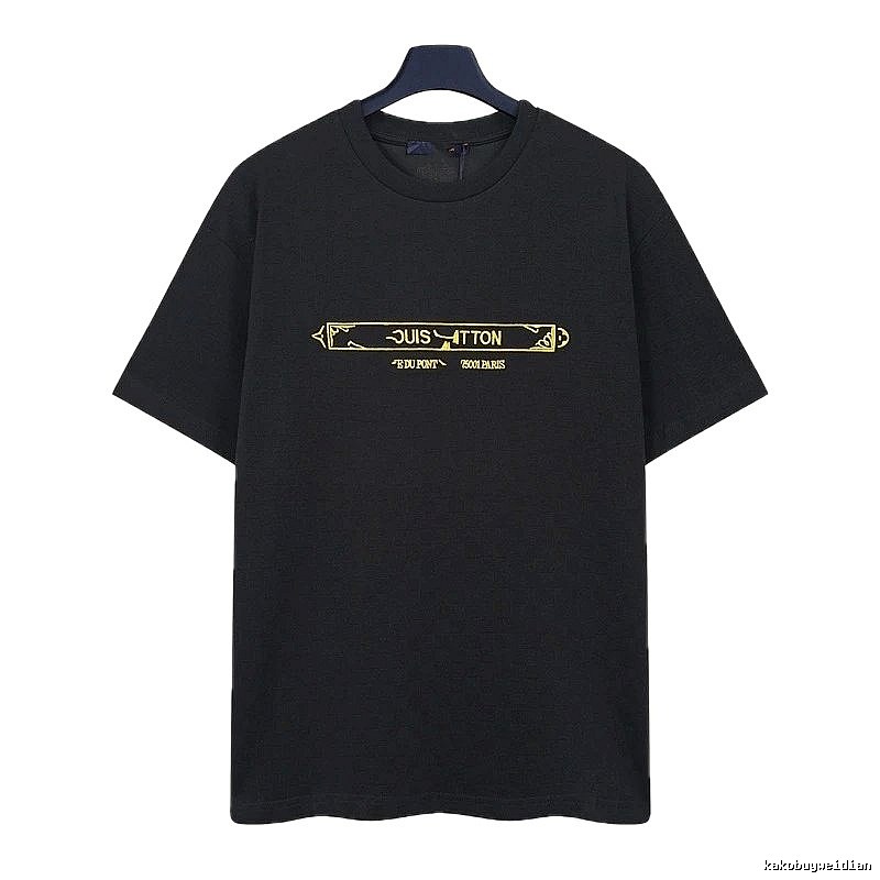 Louis Vuitton Embroidered Trendy-style Black T-Shirt