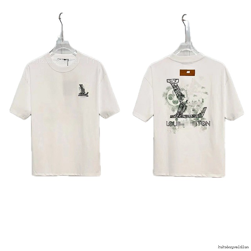Louis Vuitton Large Print Trendy Style White T-Shirt