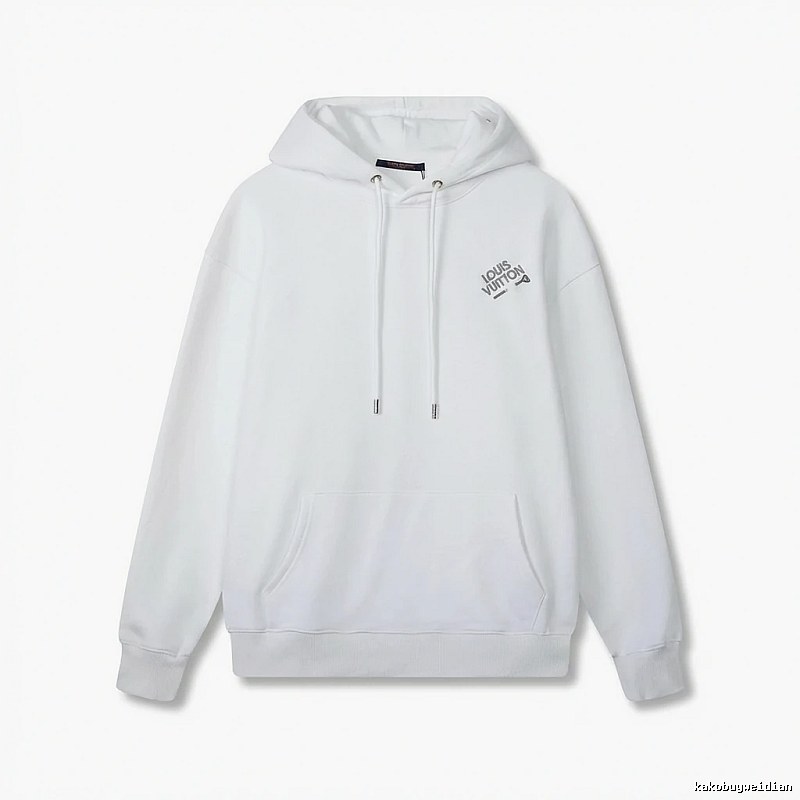 Louis Vuitton minimalist style white hoodie
