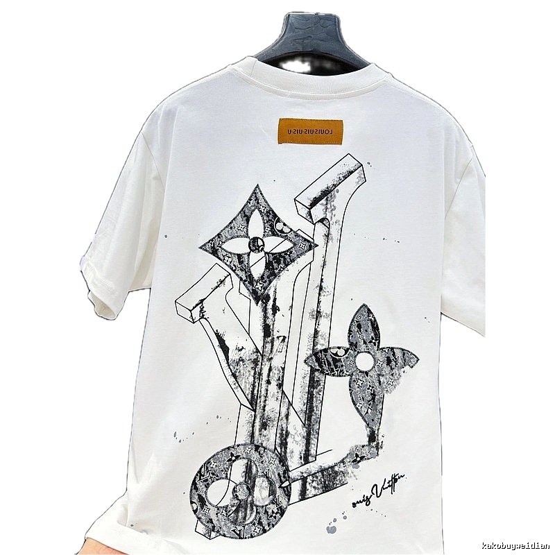 Louis Vuitton Monogram Graffiti Trendy Style White T-Shirt