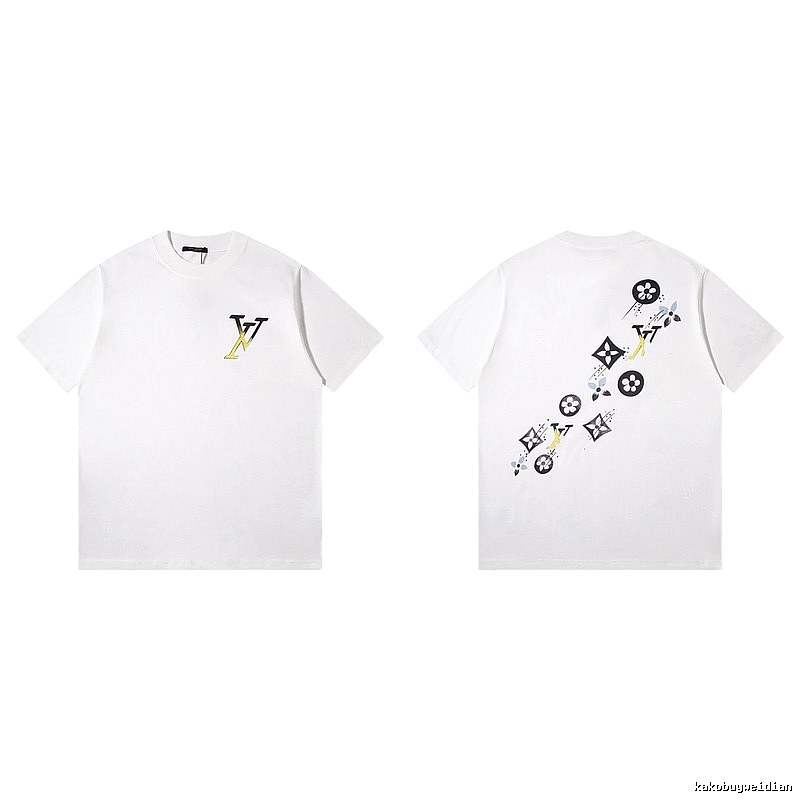 Louis Vuitton Monogram Trendy Style White T-Shirt