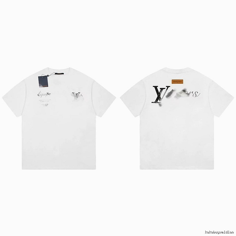 Louis Vuitton Trendy Tie-dyed White Short-sleeve T-shirt