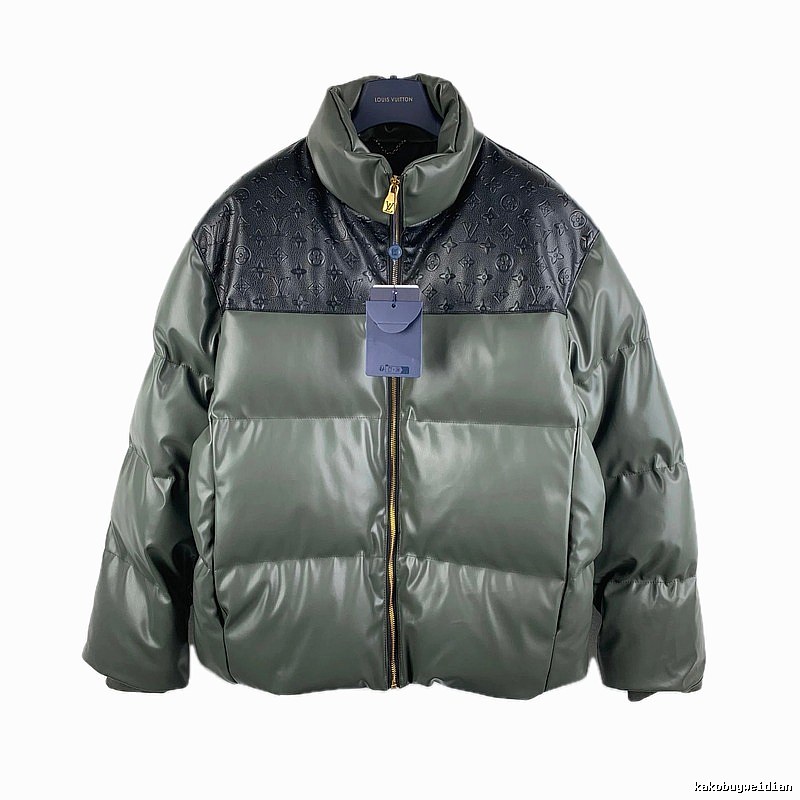 LV classic style fashionable dark green down jacket