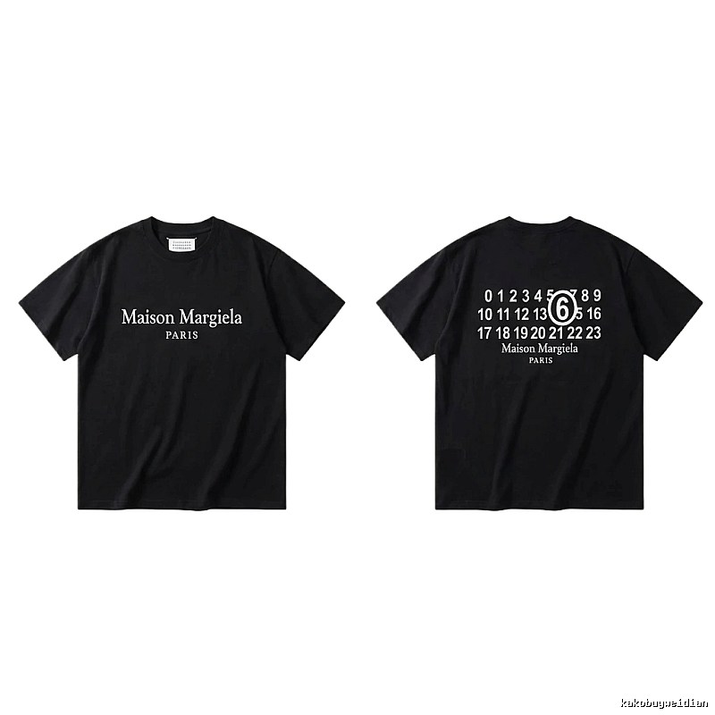 Maison Margiela black T-shirt with digital printing.