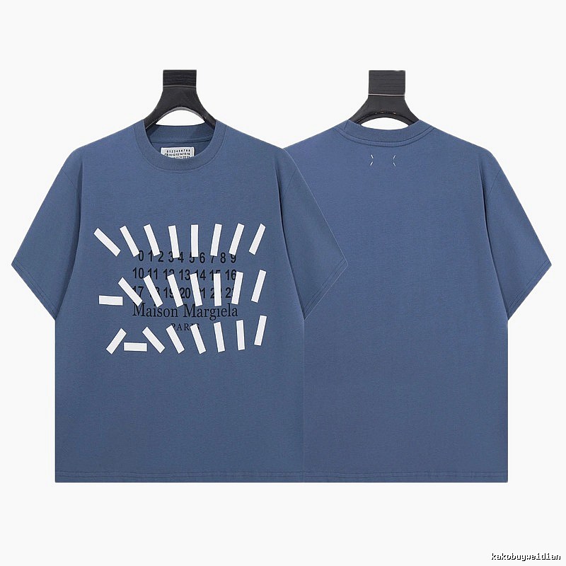 Maison Margiela Digital Print Street Style Grey-blue T-shirt