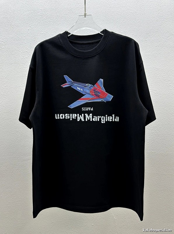 Maison Margiela MM6 Trendy & Cool Black Printed Short-sleeve T-shirt